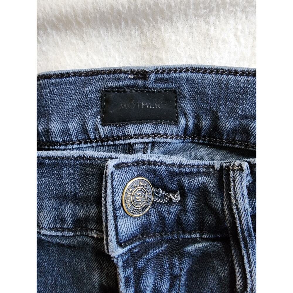 Mother The Insider Crop Step Fray Jeans Night In Venice Dark Wash 25 - Picture 3 of 11